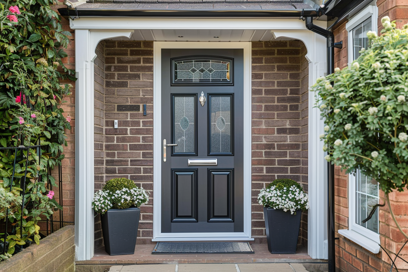 Front door and patio door spraying