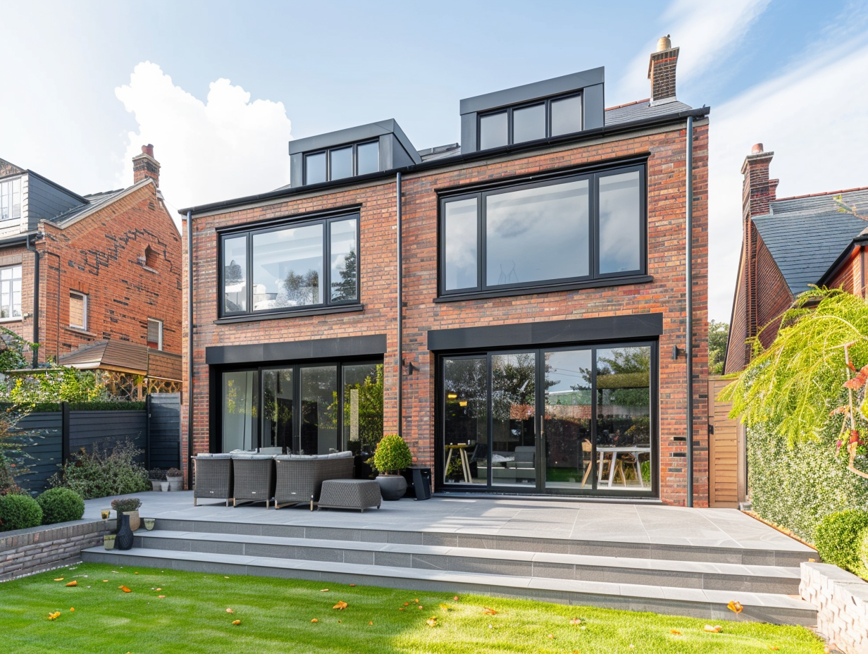 Modern semi-detached home with restored windows